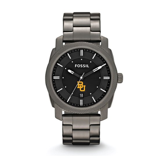 Fossil Baylor Bears Machine Smoke Stainless Steel Watch