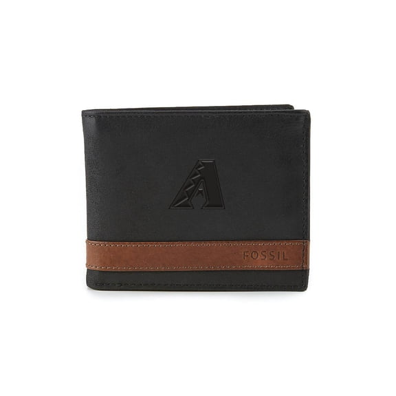 Fossil Black Arizona Diamondbacks Quinn Flip ID Bifold Wallet