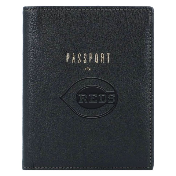 Fossil Black Cincinnati Reds Travel RFID Passport Case