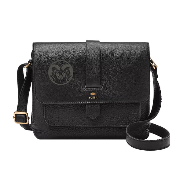 Fossil  Black Colorado State Rams Kinley Leather Small Crossbody Bag
