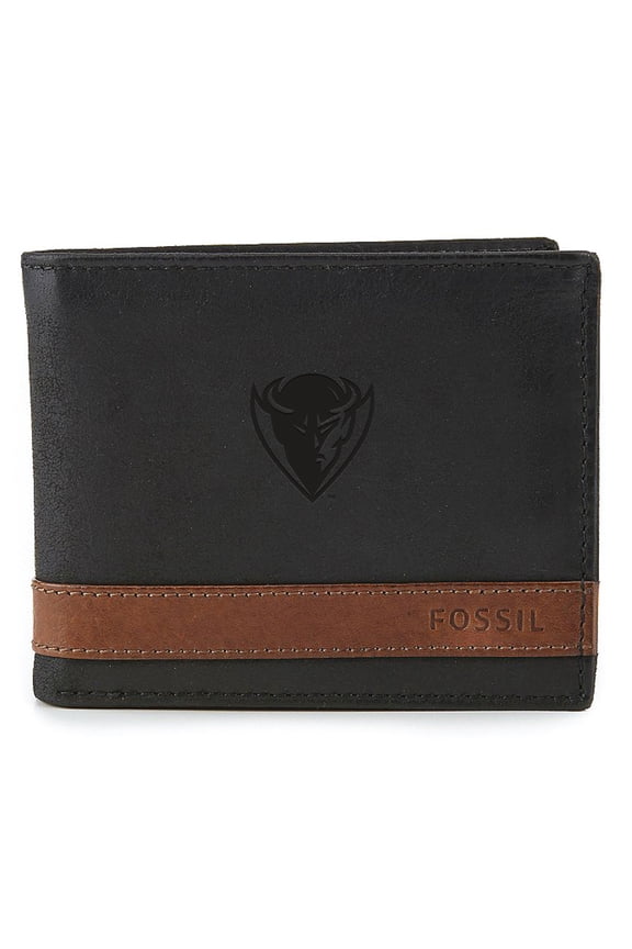 Black DePaul Blue Demons Quinn Flip ID Bifold Wallet