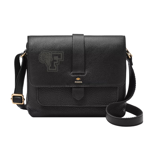 Fossil  Black Fordham Rams Kinley Leather Small Crossbody Bag