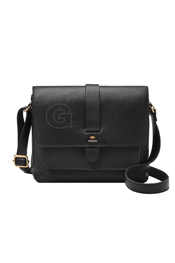 Black Georgetown Hoyas Kinley Leather Small Crossbody Bag