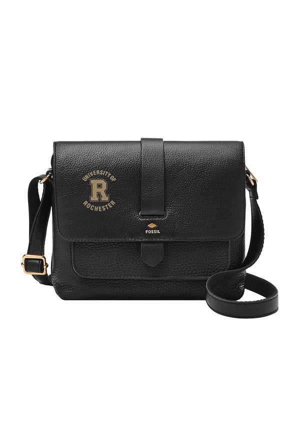 Black Rochester Yellow Jackets Kinley Leather Small Crossbody Bag