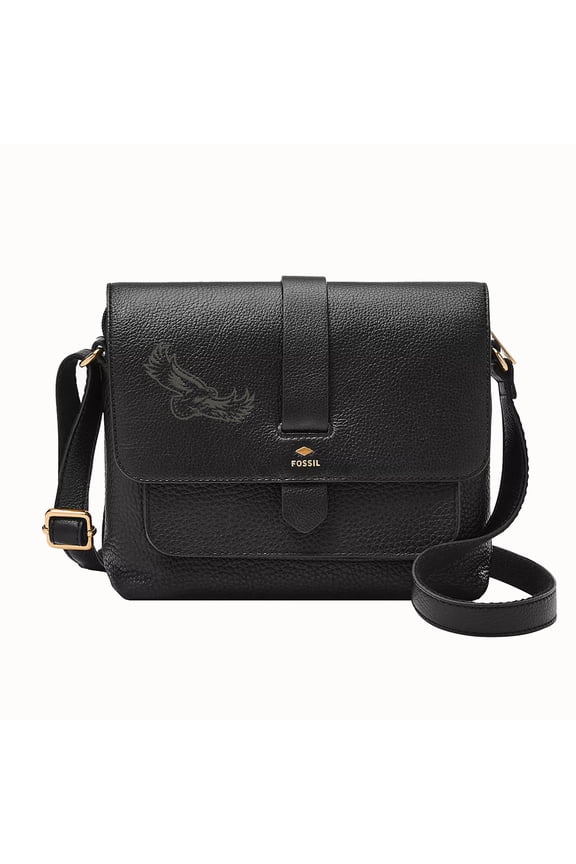 Black Saint Joseph's Hawks Kinley Leather Small Crossbody Bag