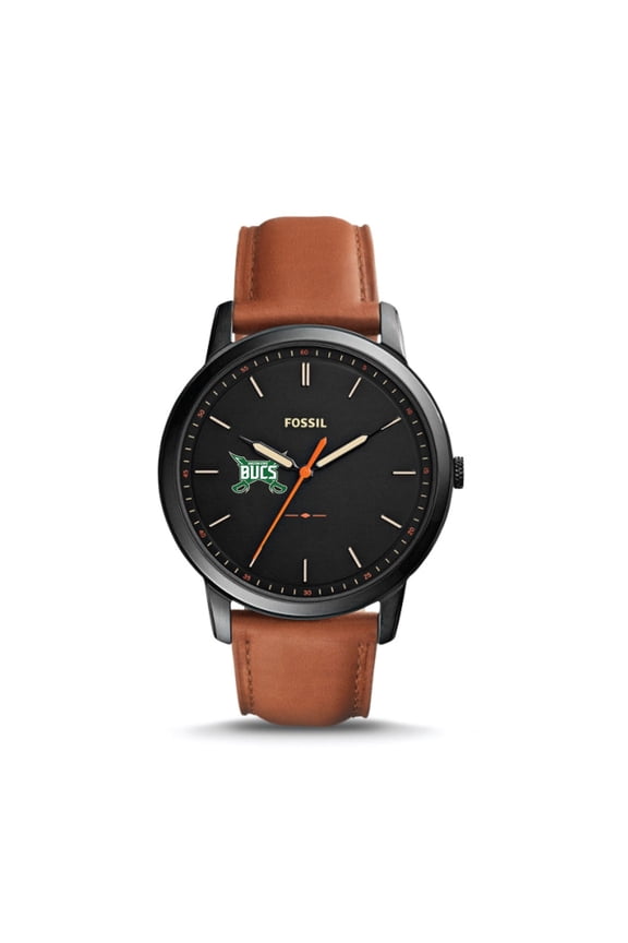 Black Shelton State Buccaneers The Minimalist Slim Light Brown Leather Watch