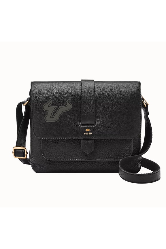 Black South Florida Bulls Kinley Leather Small Crossbody Bag