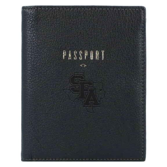 Fossil Black Stephen F Austin Lumberjacks Travel RFID Passport Case