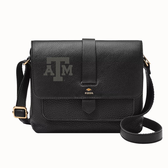 Fossil Black Texas A&M Aggies Kinley Leather Small Crossbody Bag