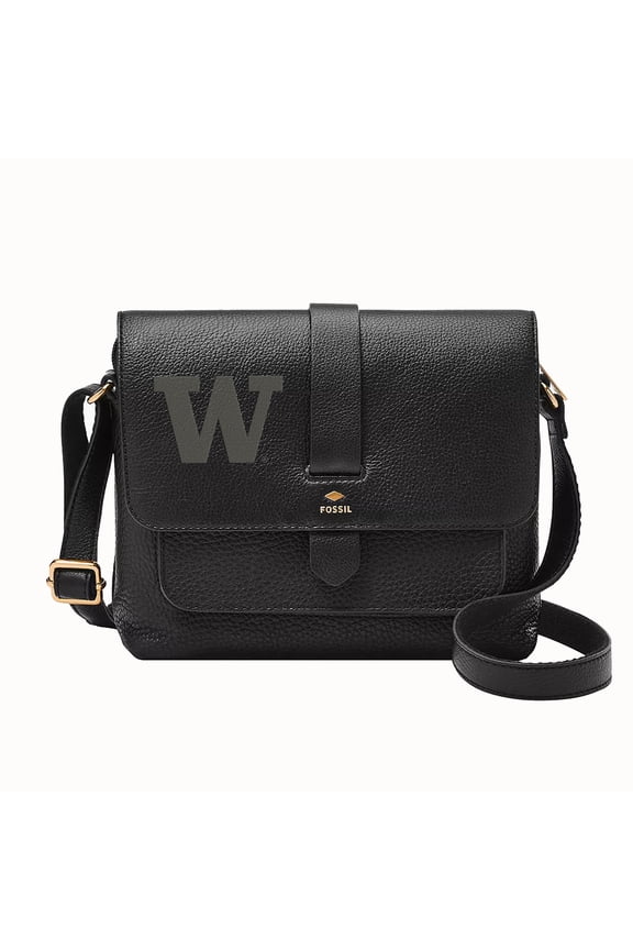 Black Washington Huskies Kinley Leather Small Crossbody Bag