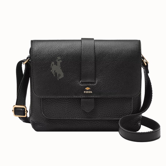 Fossil Black Wyoming Cowboys Kinley Leather Small Crossbody Bag