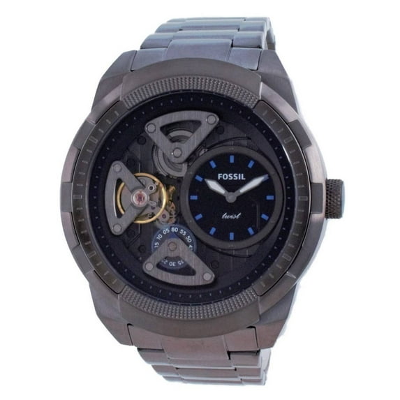 Fossil Bronson Twist Semi Skeleton Stainless Steel Automatic ME1171 Men's Watch