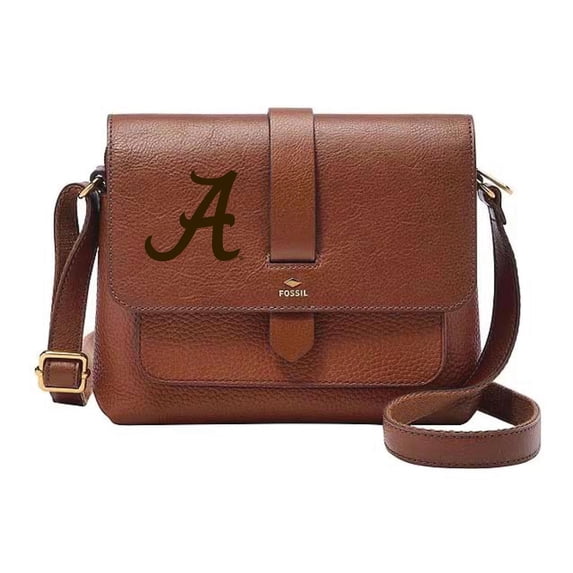 Fossil Brown Alabama Crimson Tide Kinley Leather Small Crossbody Bag