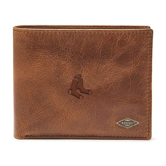 Fossil Brown Boston Red Sox Ryan RFID Passcase Wallet