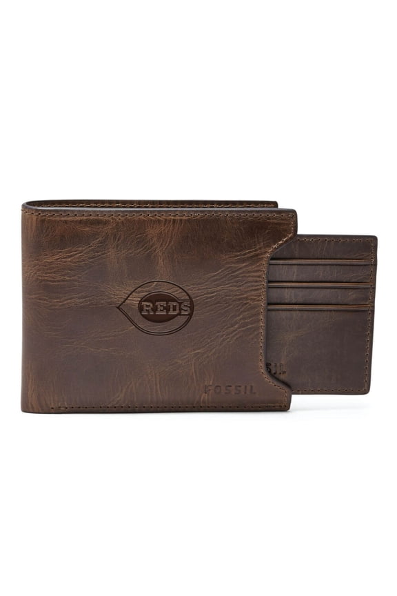 Brown Cincinnati Reds Derrick Sliding 2-in-1 Wallet