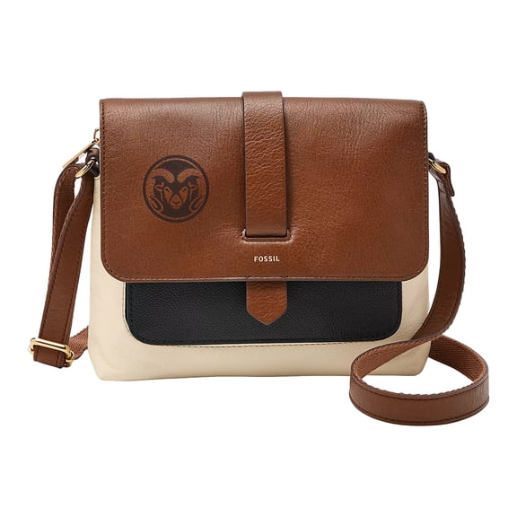 Fossil Brown Colorado State Rams Kinley Leather Small Crossbody Bag