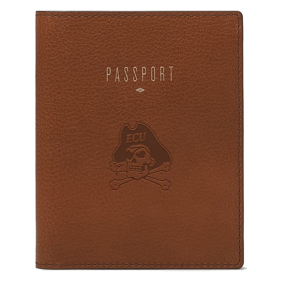 Fossil  Brown ECU Pirates Travel RFID Passport Case