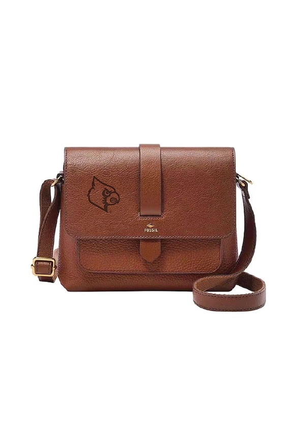 Brown Louisville Cardinals Kinley Leather Small Crossbody Bag