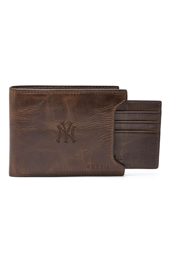 Brown New York Yankees Derrick Sliding 2-in-1 Wallet