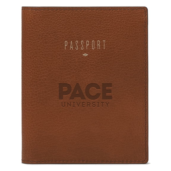 Fossil Brown Pace University Setters Travel RFID Passport Case