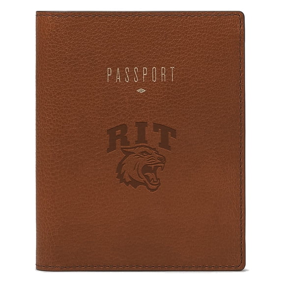 Fossil Brown Rochester Institute of Technology Tigers Travel RFID Passport Case