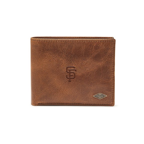 Fossil Brown San Francisco Giants Ryan RFID Passcase Wallet