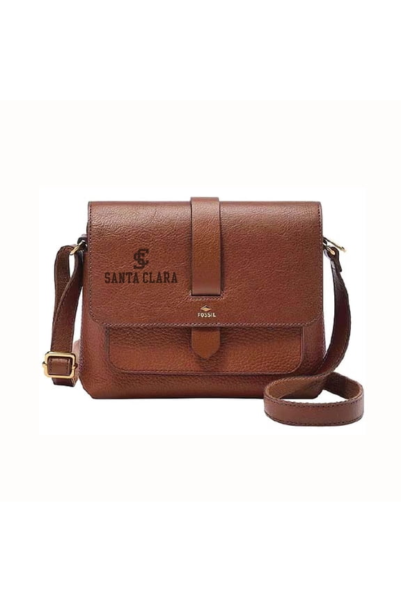 Brown Santa Clara Broncos Kinley Leather Small Crossbody Bag