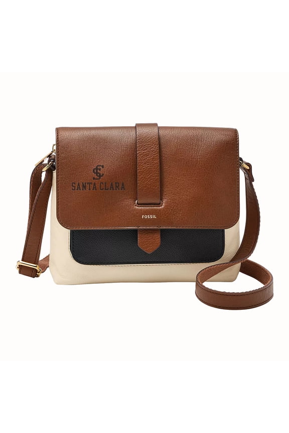 Brown Santa Clara Broncos Kinley Leather Small Crossbody Bag