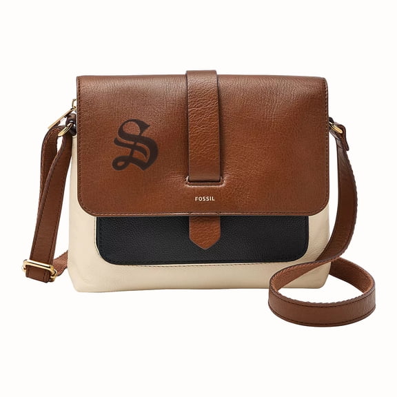 Fossil  Brown Sewanee Tigers Kinley Leather Small Crossbody Bag