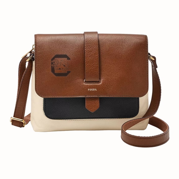 Fossil  Brown South Carolina Gamecocks Kinley Leather Small Crossbody Bag