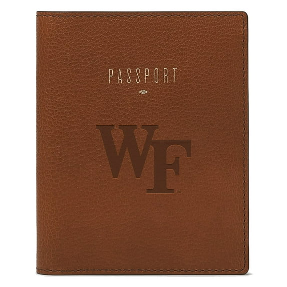 Fossil Brown Wake Forest Demon Deacons Travel RFID Passport Case
