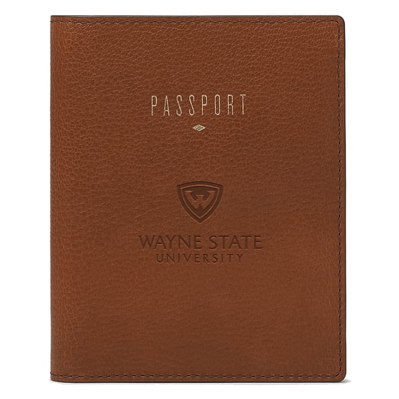 Fossil Brown Wayne State Warriors Travel RFID Passport Case