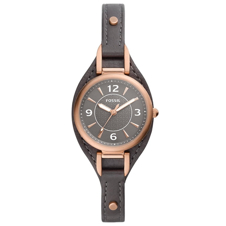 Fossil Carlie WRIST Quartz Watch, Eco Leather Strap, Grey  display picture 2