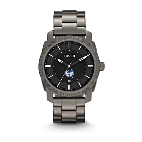 Fossil Central Connecticut State Blue Devils Machine Smoke Stainless Steel Watch