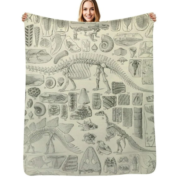 Fossil Chart Flannel Blanket Warm Soft Bedding Throws Winter Camping Chair Sofa Bed