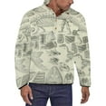 thumbnail image 1 of Fossil Chart Men's Stand Collar Sweater Long Sleeve Clothing Loose Fit Sports Sweater, 1 of 8