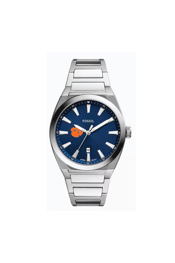 Clemson Tigers Everett Three-Hand Date Stainless Steel Watch