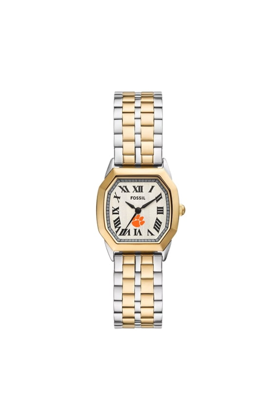 Clemson Tigers Harlow Three-Hand Two-Tone Stainless Steel Watch