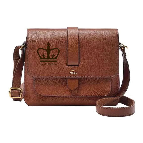 Fossil Columbia University Kinley Brown Leather Small Crossbody Bag