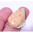 thumbnail image 1 of Fossil Coral - Australia Handmade Gemstone 925 Silver Plated Ring s.9 T66 A37, Valentine's Day Gift, Birthday Gift, Beautiful Jewelry For Woman, 1 of 2