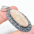 thumbnail image 1 of Natural Fossil Coral Gemstone Handmade 925 Sterling Silver Pendant 2.36", 1 of 1