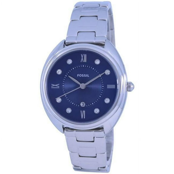 Fossil ES5087 Gabby Blue Dial Stainless Steel Quartz Women Watch, White