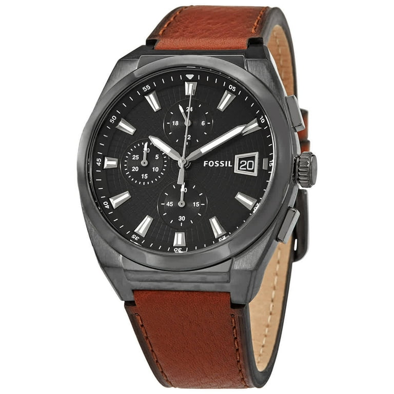 Fossil grey leather outlet watch