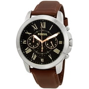 Fossil FS4813 Men's Watch, Grant Quartz Stainless Steel Chronograph Watch, 44mm Dial
