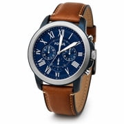 Fossil FS5151 Mens Watch, Grant Quartz Stainless Steel Chronograph Watch, 44mm Dial