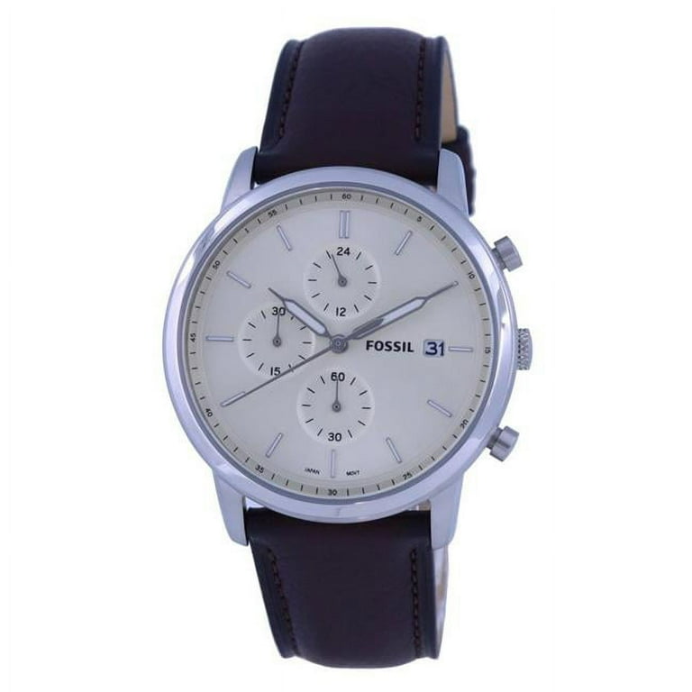 Fossil FS5849 Mens Minimalist Chronograph Dial Leather Strap