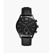 Fossil Fenmore Multifunction Black Leather Watch