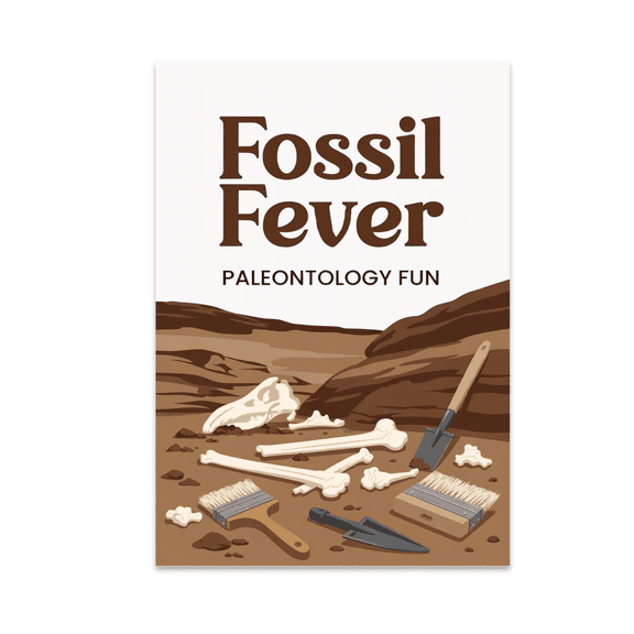 Fossil Fever Paleontology Fun - Dinosaur Enthusiast - 13x19 Poster Print