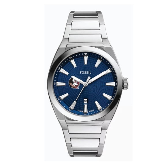 Fossil  Florida State Seminoles Everett Three-Hand Date Stainless Steel Watch