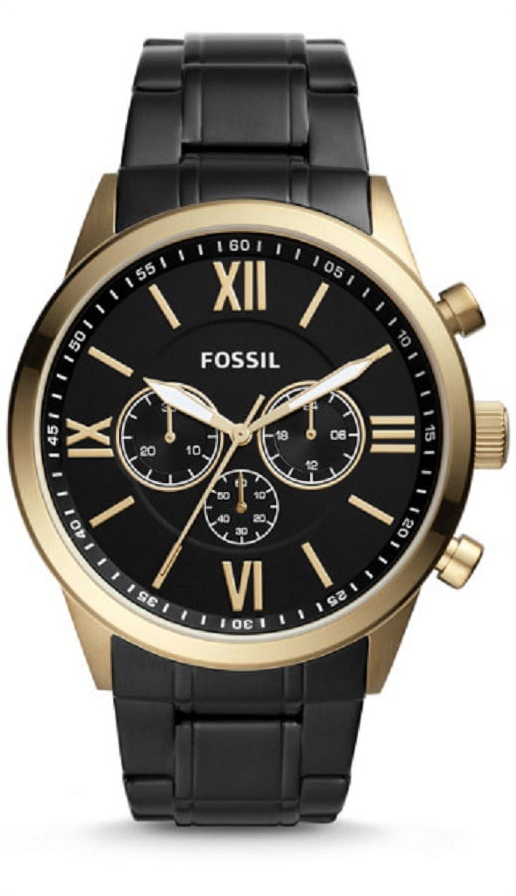 Fossil Flynn Chronograph Roman Numerals 48mm Black Steel Men s